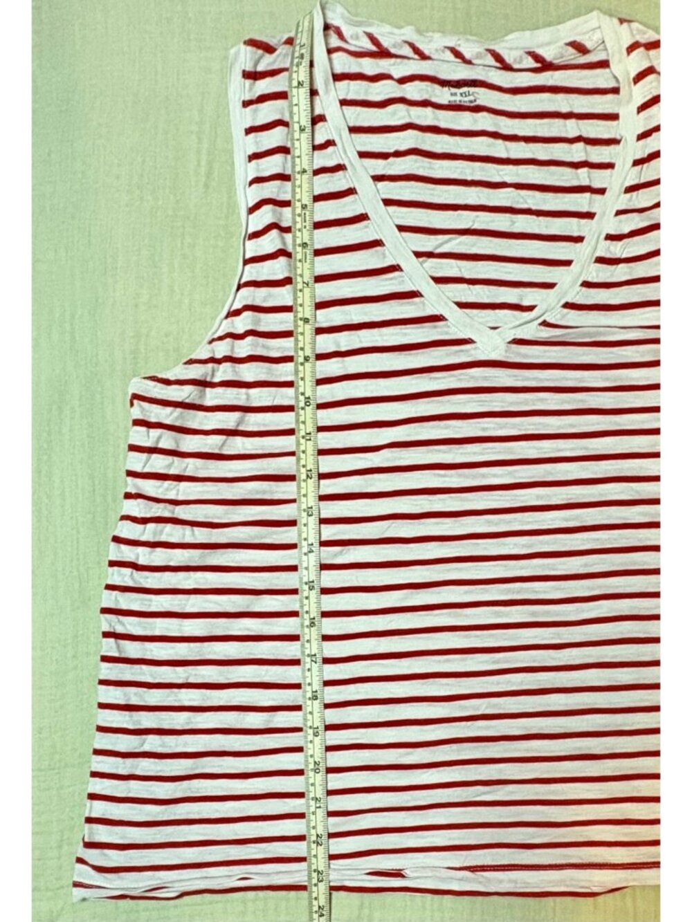 Madewell Womens Red & White Striped V-Neck Sleeveless Tank Top XXL - Picture 8 of 9